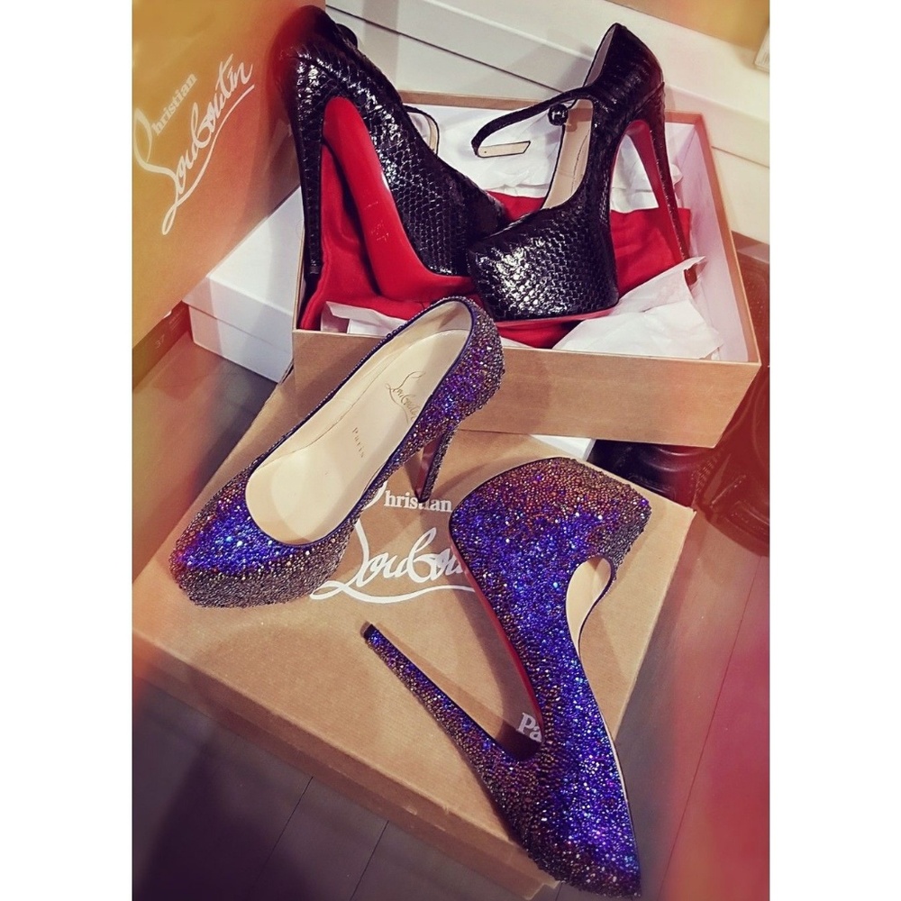 Christian Louboutin Strass Swarovski blue only